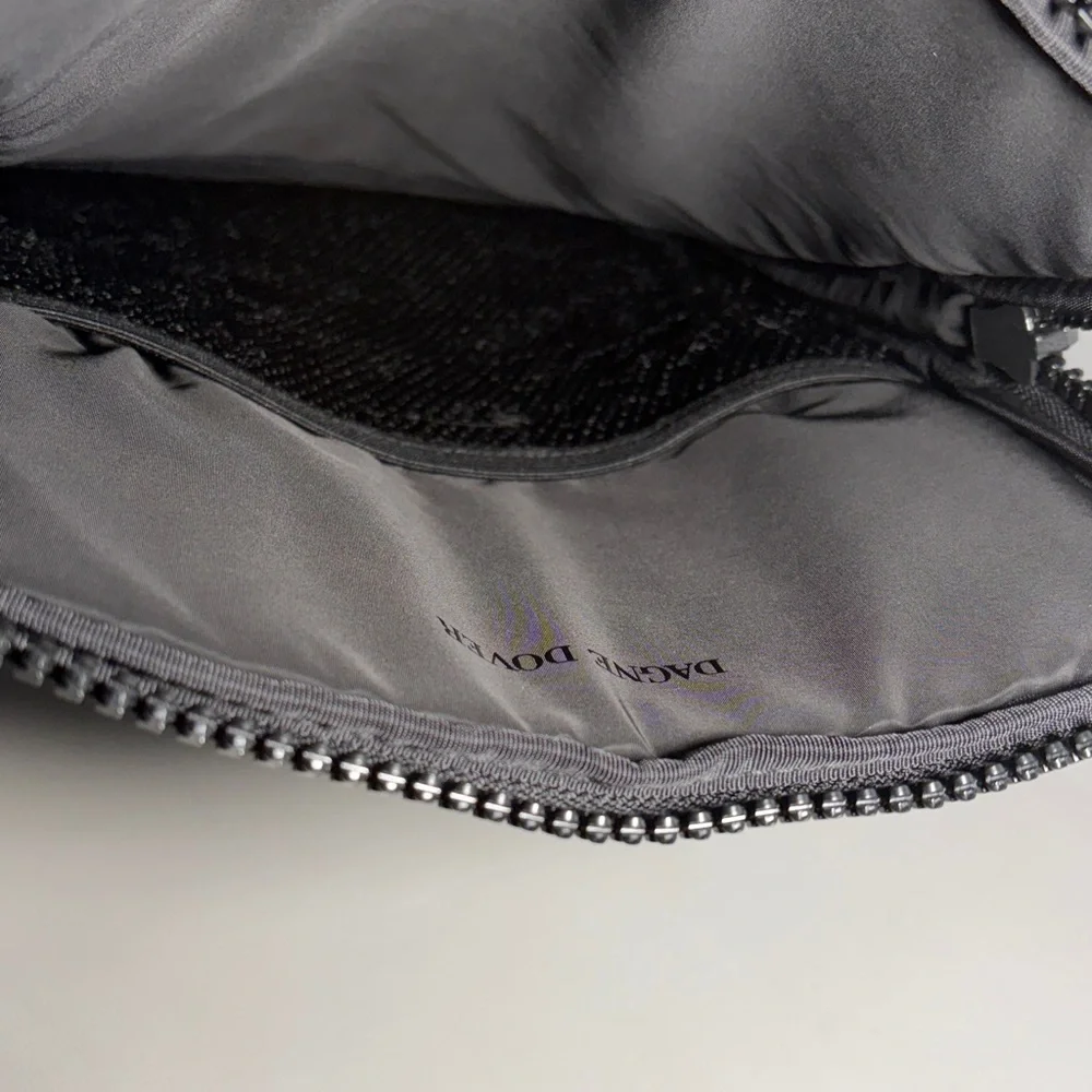 Dagne Dover Black Neoprene Computer Crossbody Sleeve Bag